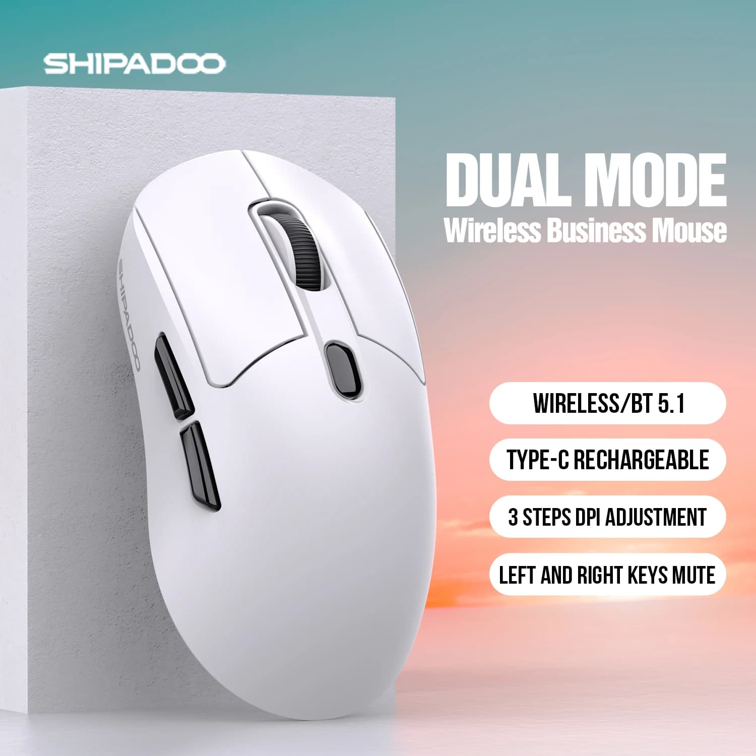 Mouse da gioco wireless dual-mode A7, Bluetooth, adatto alle ragazze, simpatico mouse per laptop, mouse dual-mode 6D con ricarica.