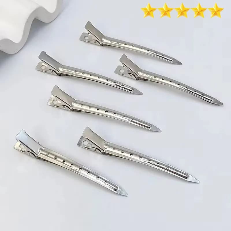【Hot sales】Rustproof Metal Duck Bill Clips for Hair Styling and Coloring - Silvery