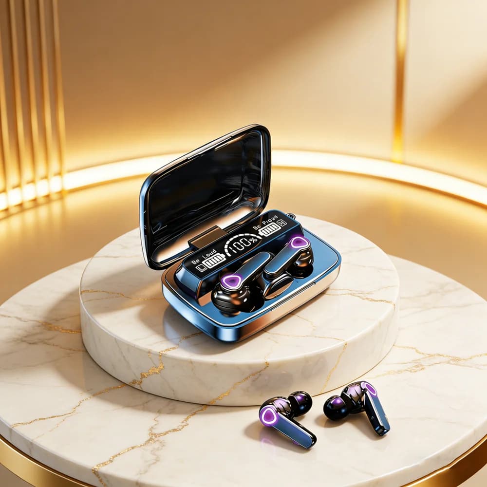 TWS Earphone Intelligente Touch Control Wireless Bluetooth-compatible Headphones Waterproof LED Display With Mic