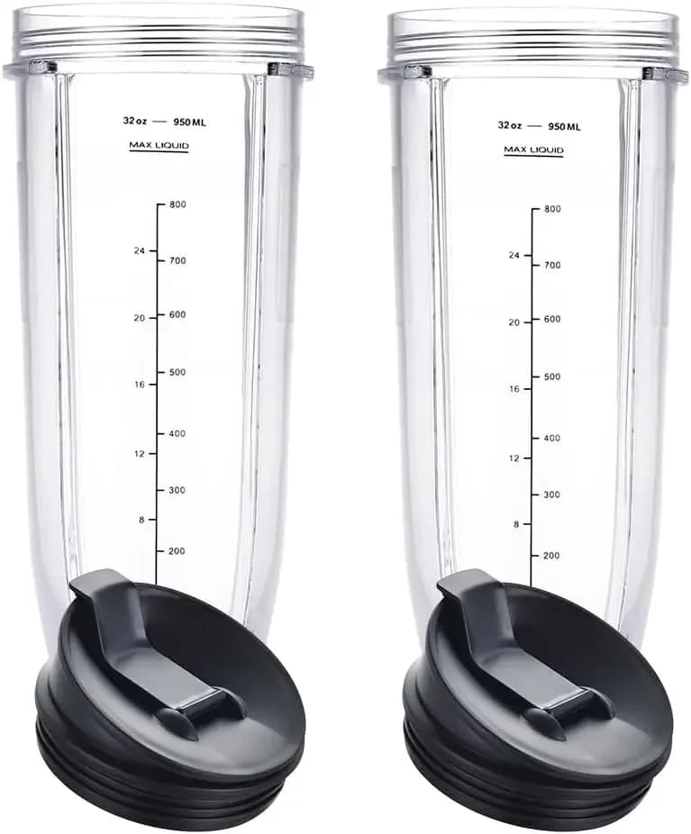 2 Pack 32OZ Cups for Ninja Blender with Lid for Ninja Auto iQ BL480 BL481 BL482 BL490 BL640 BL450 BL482 BL682 BL642 BL640