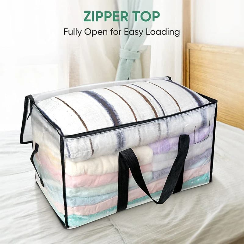Large Capacity Transparent Storage Bag, Waterproof Moisture-Proof Organizer, Ideal for Bedding and Clothing, Essential Home Item