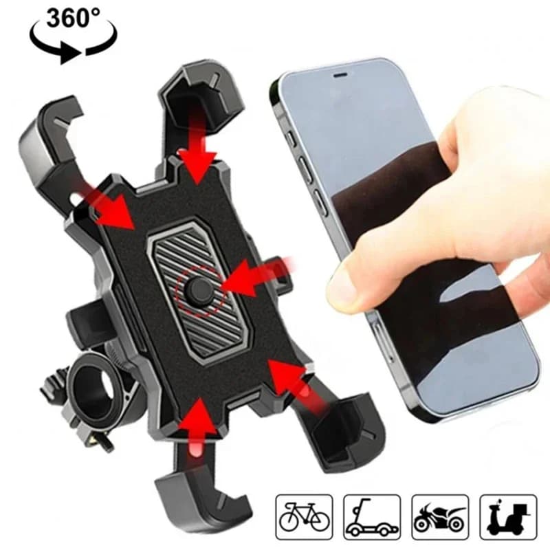 360 ° Support Phone Rotating for Motorcycles and Bicycles, GPS Support Anti-shocket for iPhone Samsung Xiaomi, Bike Bracket MTB and Cycling