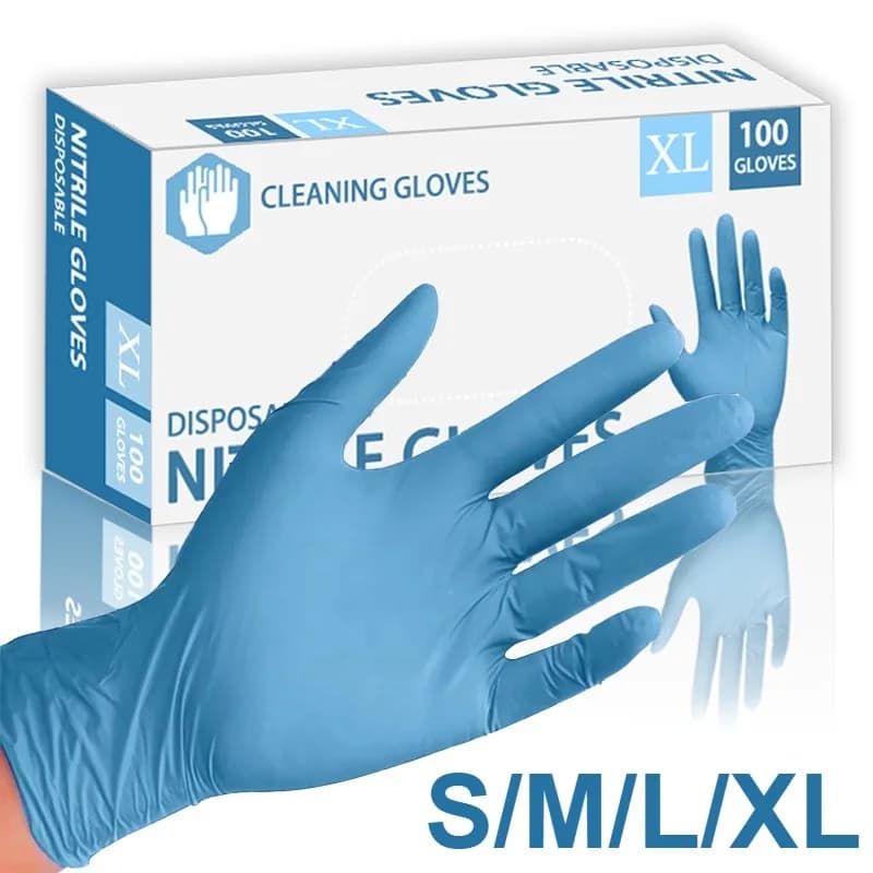 20/50/100PCS Guanti in nitrile Guanti blu usa e getta Cucina domestica Soggiorno Pulizia Parrucchiere Unghie Strumenti di lavaggio auto