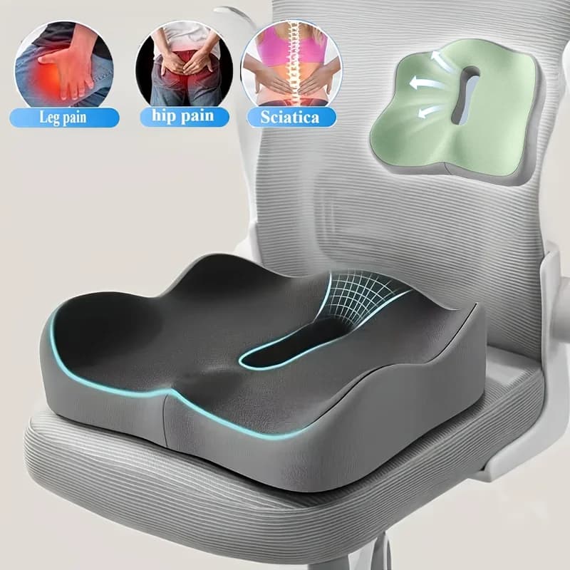 Cuscino del sedile in memory foam Cuscino ergonomico di supporto lombare per correttore di postura traspirante per sedia a rotelle per auto da ufficio