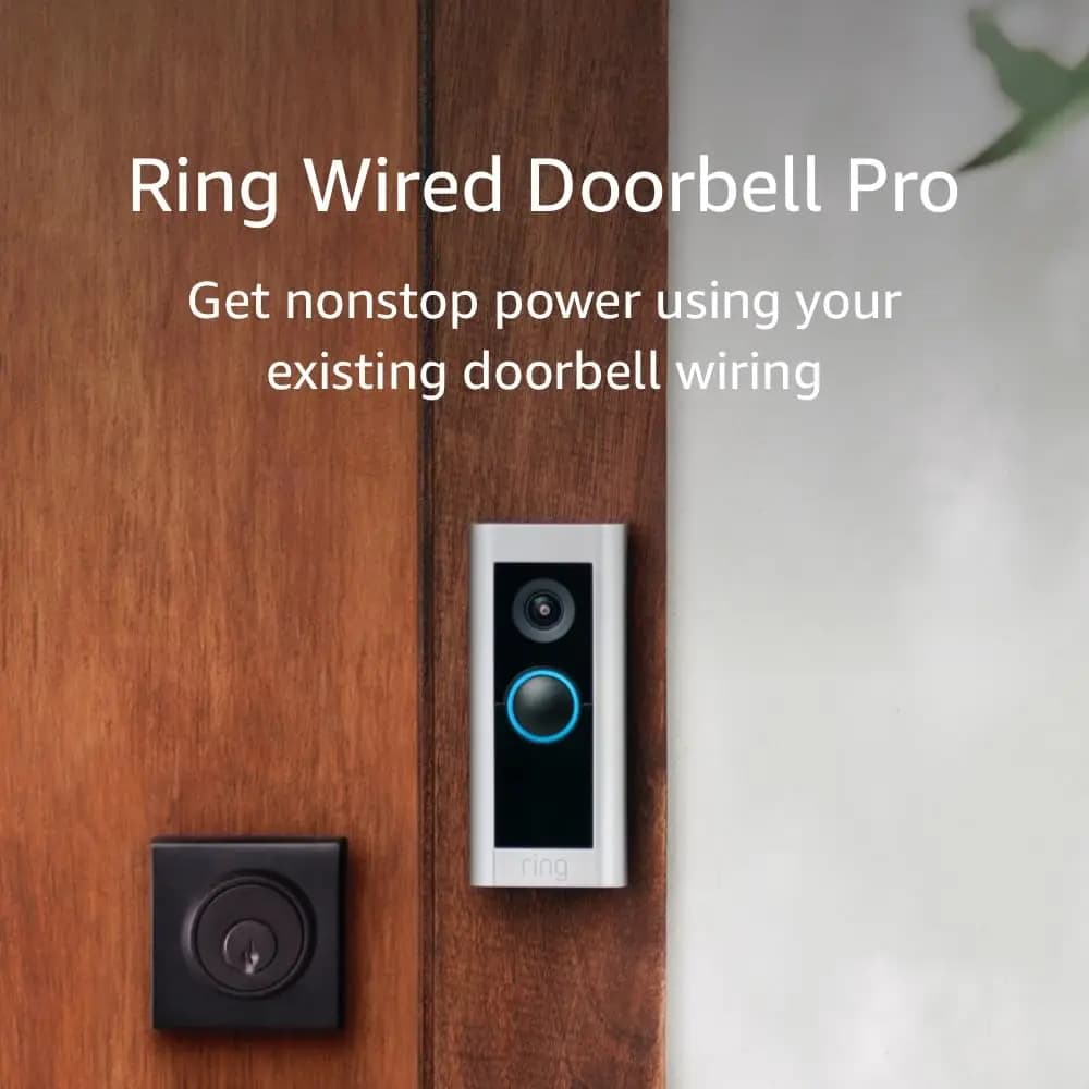 Campanello video cablato Pro con visualizzazione HD+, conversazione bidirezionale, rilevamento del movimento e integrazione Alexa