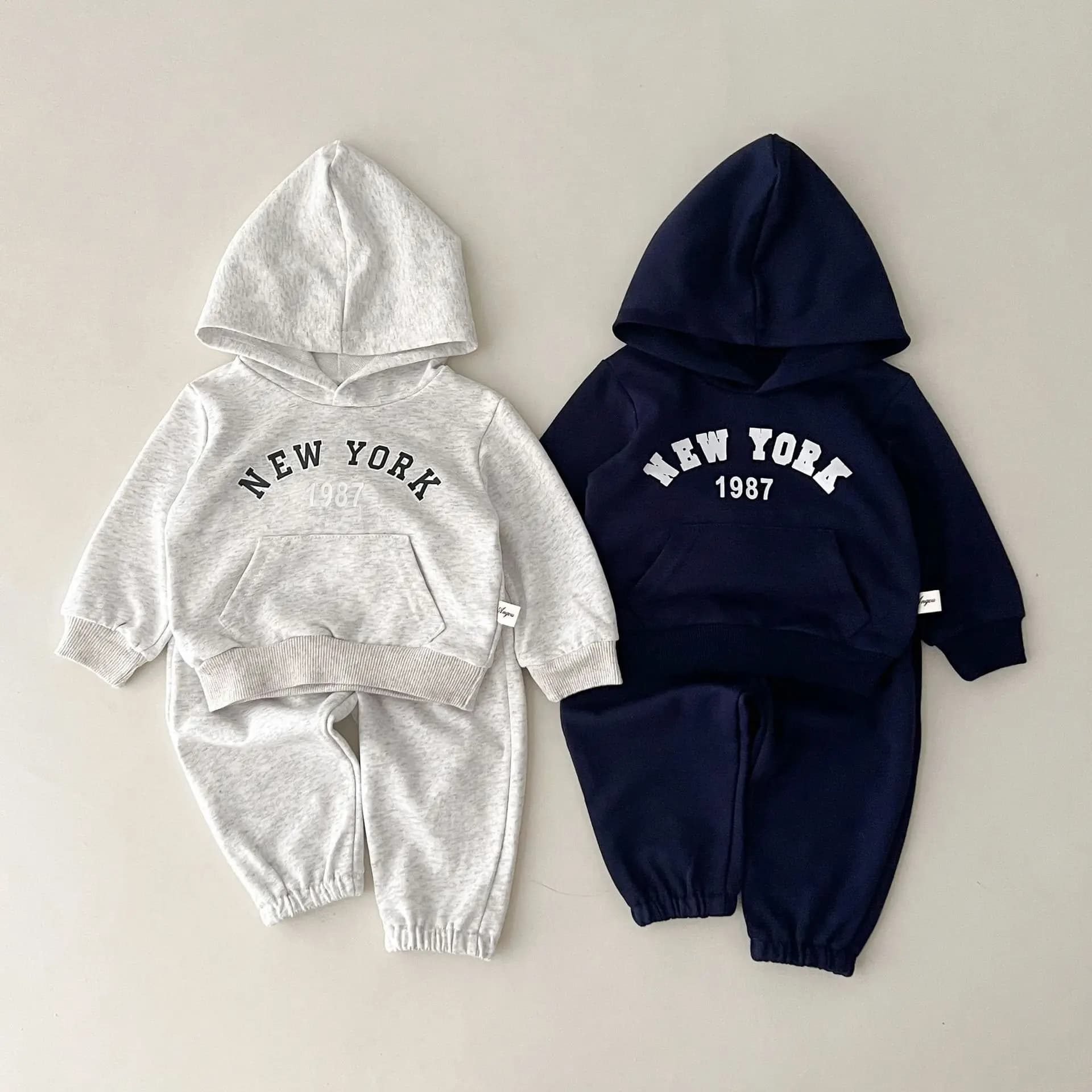 2023 autunno New Baby Fashion Letter Print top con cappuccio + pantaloni 2 pezzi Suit bambini felpa con cappuccio vestiti Set Infant Casual Sport Outfits