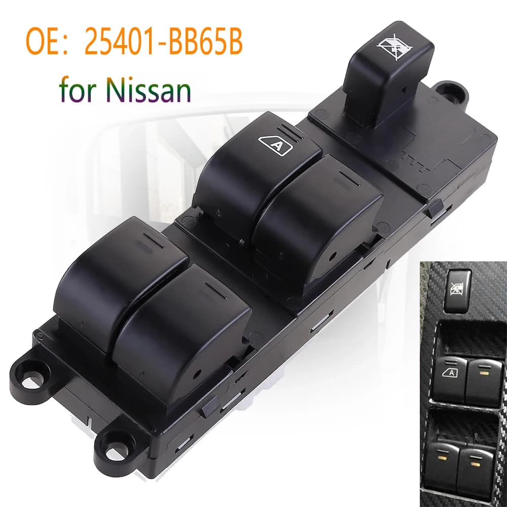 Accessori auto per Nissan Qashqai J10 JJ10 2010 2011 2012 Pathfinder R51 Interruttore di comando alzacristallo elettrico Parti del pulsante sollevatore di vetro