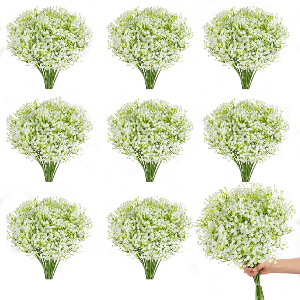 50PCS Artificial Plastic Babysbreath Flower Festival Fake Plant Wedding Room Home Decor Garden Gift Handheld Bouquet Arrangement