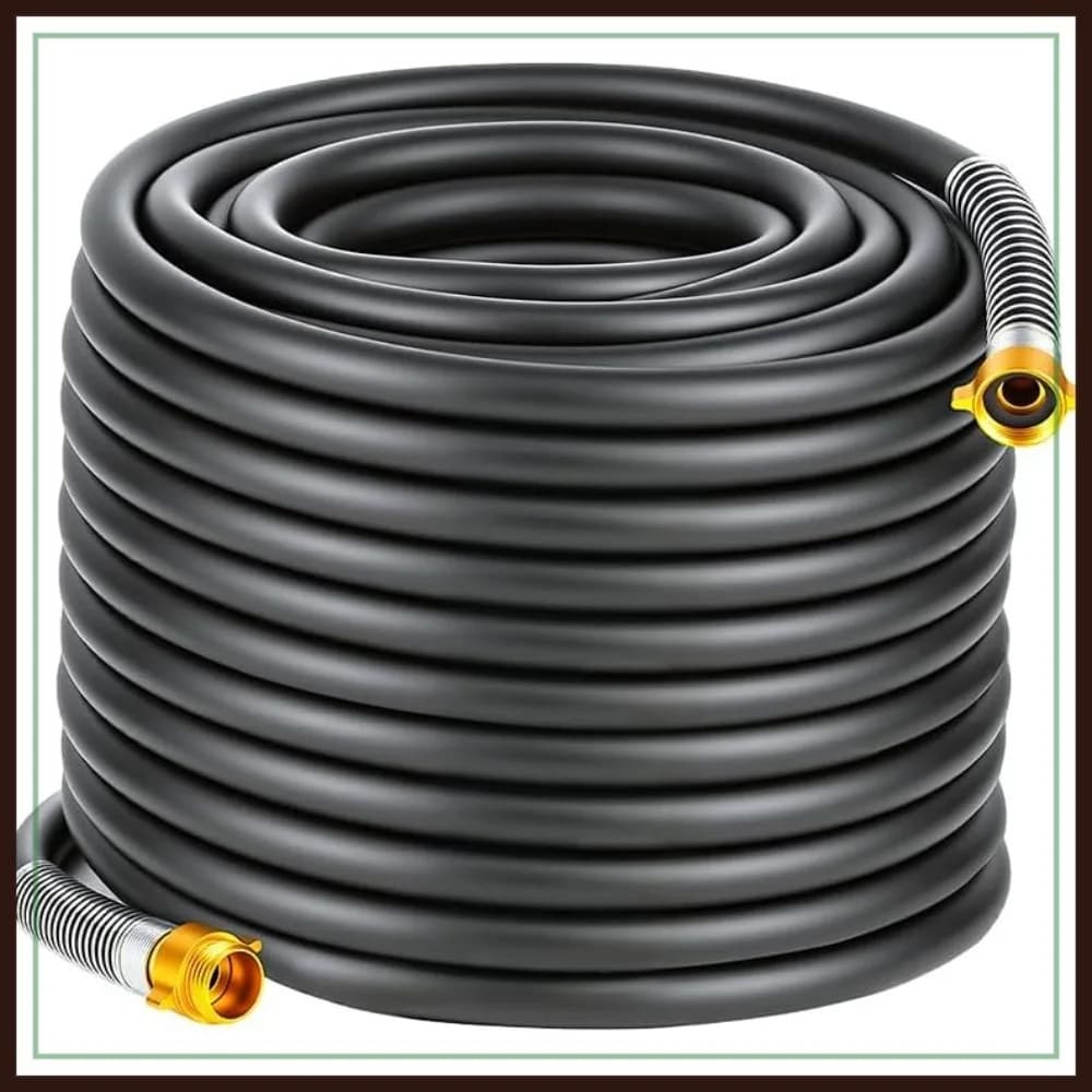 Tubo da Giardino Rinforzato 5/8" x 100ft – 4 Strati, 800 PSI, Anti-Piega, Tubo Esterno per Tutte le Condizioni Atmosferiche per Giardino, Autolavaggio, Animali Domestici