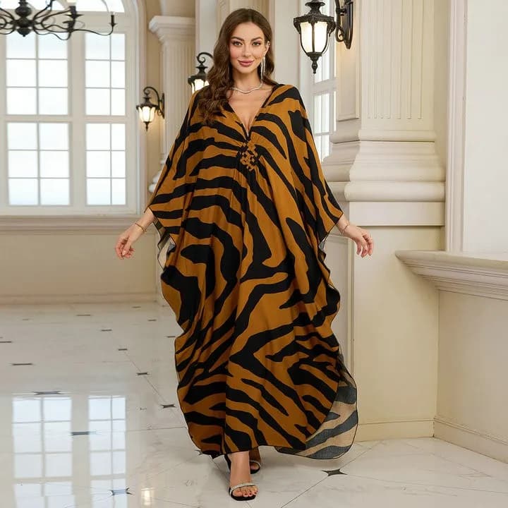 New Copricostume from Women's Cotton Beach 2025, Kimono Large Printed, Sarong, Sea Coat, Cross-front Sports Clothing