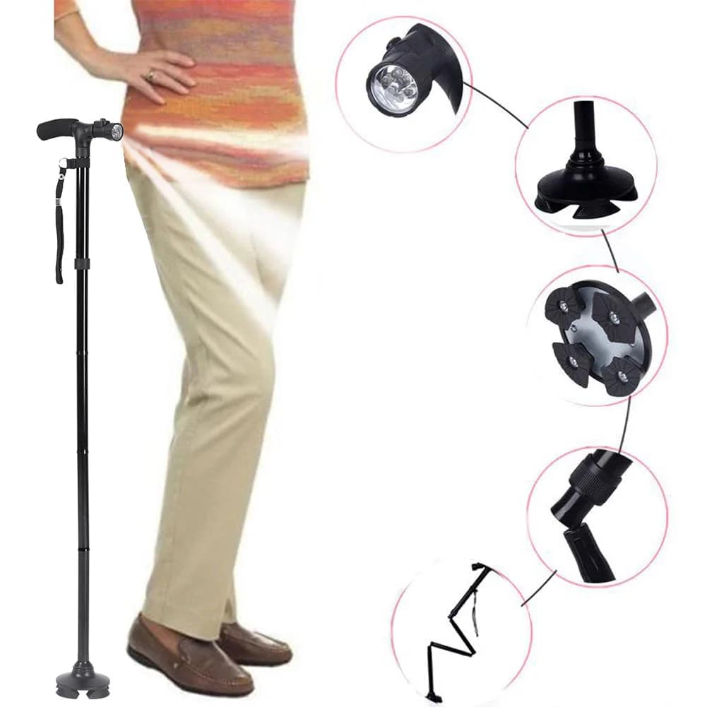 Telescopic walking pole Trekking poles for outdoor hiking Foldable metal walking pole in aluminium alloy Anti impact walking pole