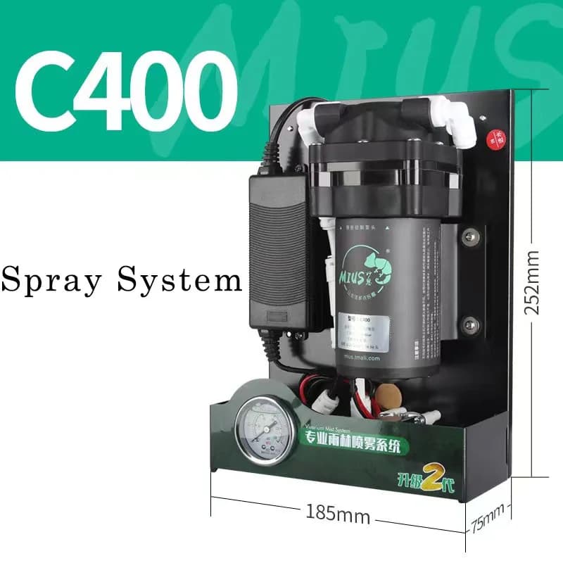Umidificatore per rettili, nebulizzatore per terrario, sistema di nebulizzazione per rettili per rettili, camaleonte, lucertola, serpente rana Mius serie C