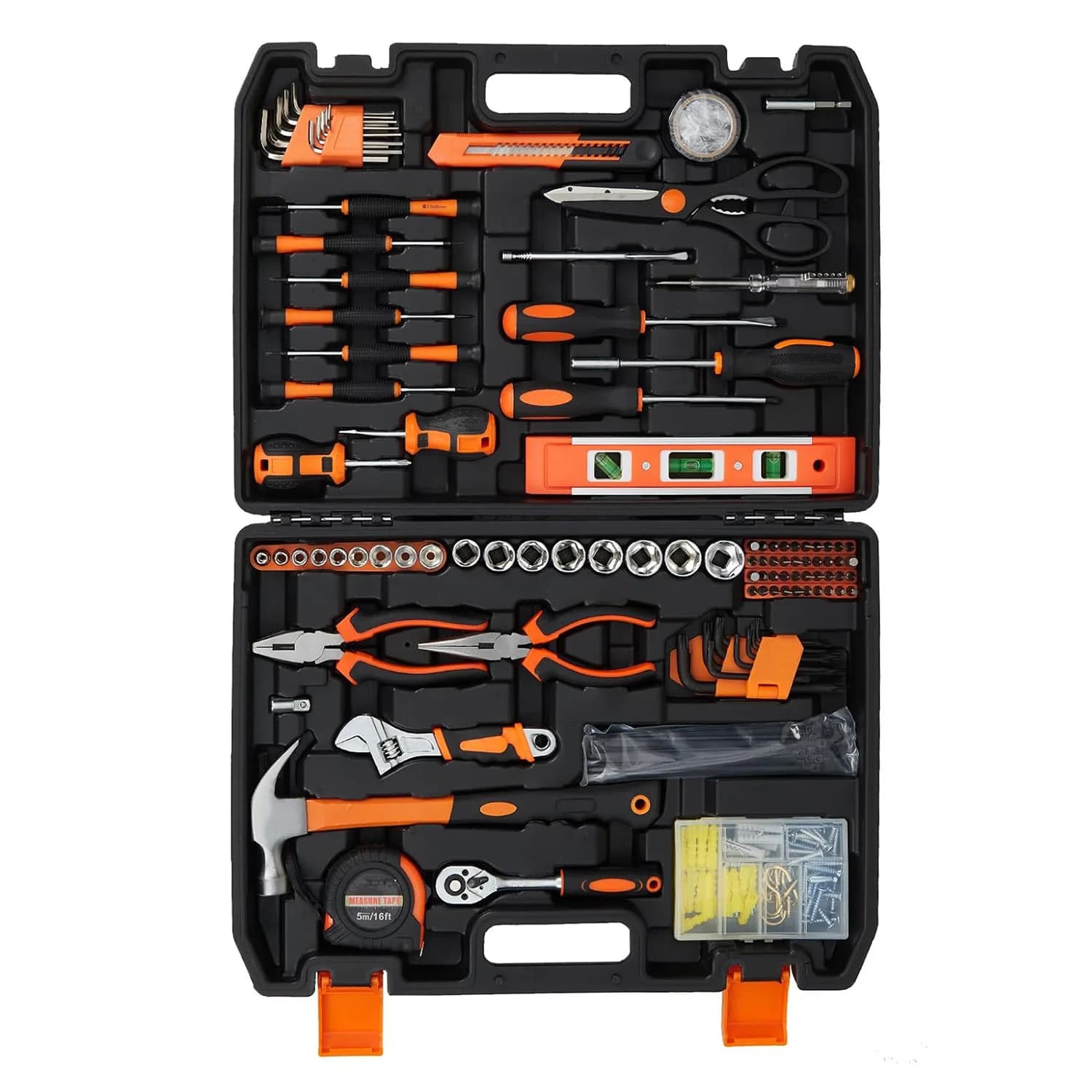 Set di Attrezzi da 242 Pezzi con Valigetta, Kit di Utensili per Riparazioni e Progetti Fai-da-Te, Include Chiavi a Bussola, Chiavi Inglesi, Pinze