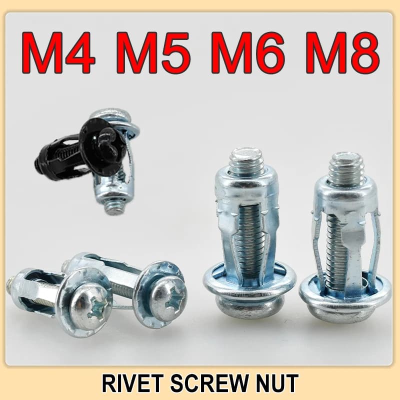 M4 M5 M6 M8 morsetto di espansione petalo rivetto blocco Jack dado bullone a parete cava rivettatrice rivettatrice in ferro targa fissa per vite per auto