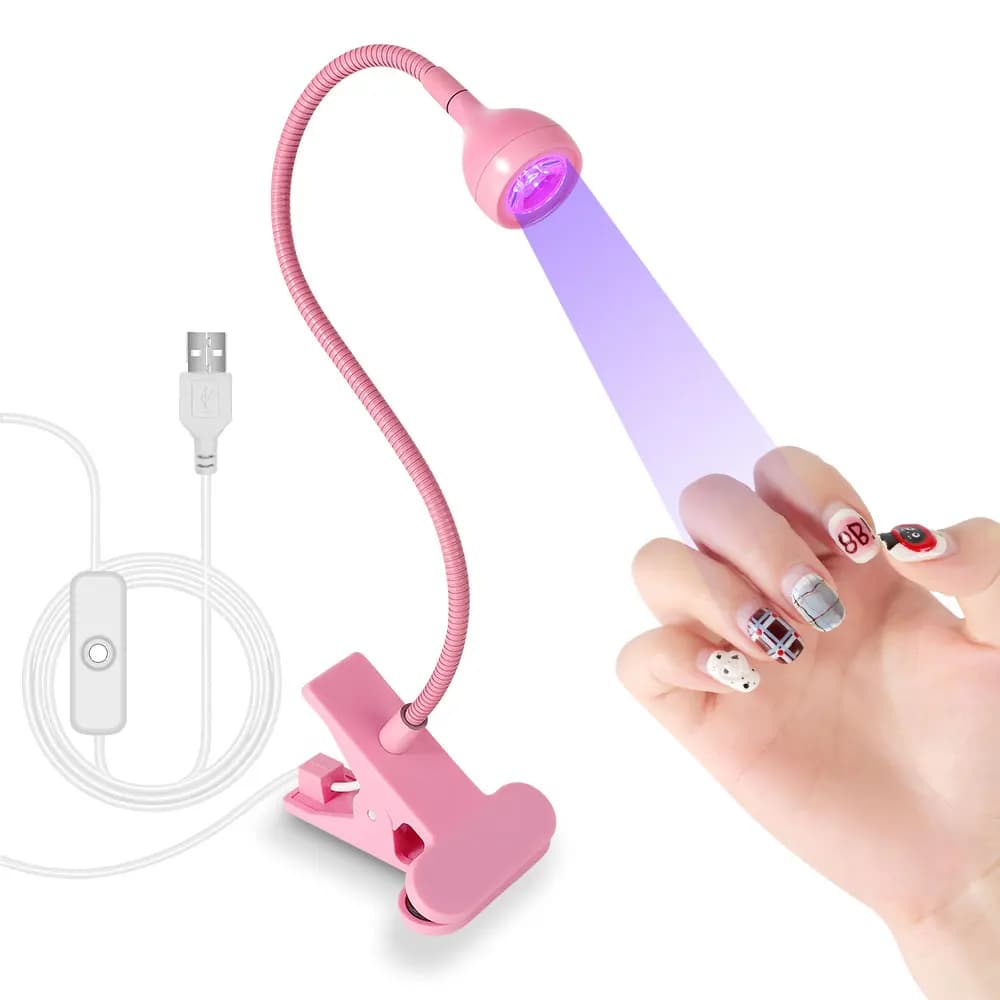 UV LED nail lamp for drying nails in gel Polished with flexible desk clip Mini portable USB nail lamp UV light dryer for manicure salon