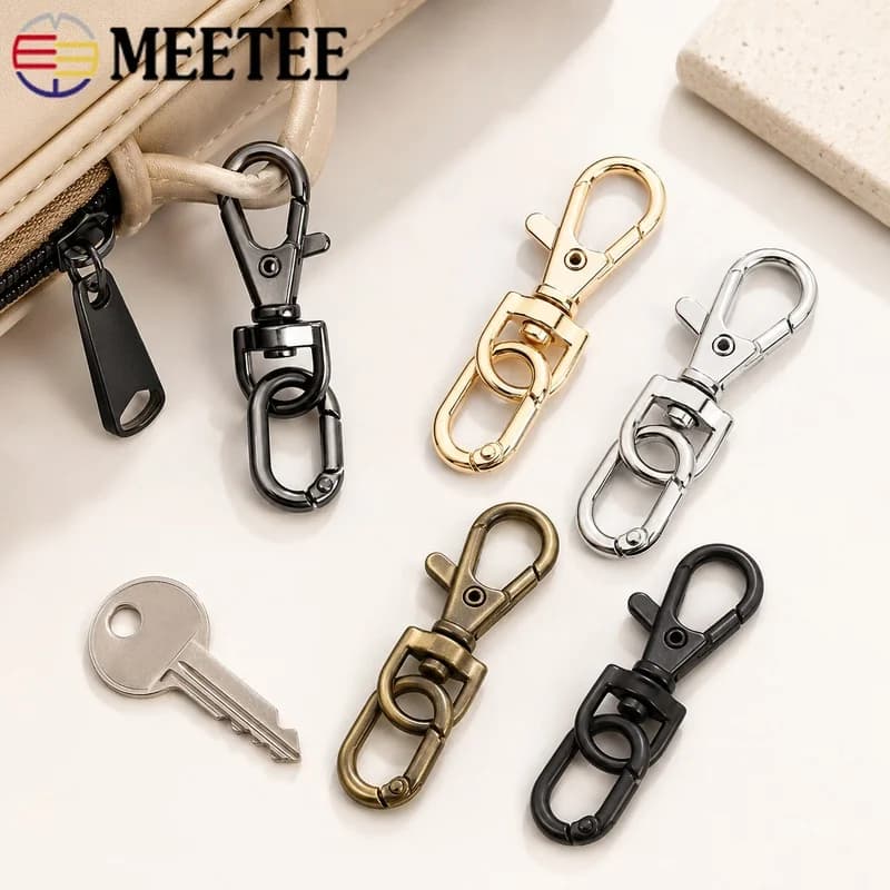 5Sets 10/13mm Metal Swivel Snap Hook Lobster Clasp Keychain Ring for Backpack Pet Leash Strap Hardware Accessory Connector Craft