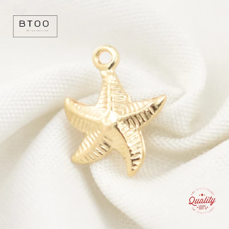 Gioielli con ciondolo stella marina con ciondolo stella marina in oro 14 carati per collane con bracciale fai da te che realizzano risultati di gioielli