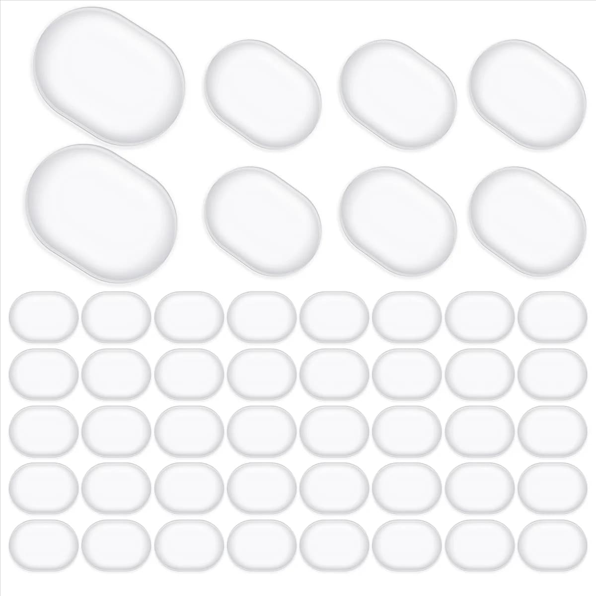Set di 48 Smorzatori per Batteria in Gel, Cuscinetti Silenziosi in Silicone, Pad Morbidi per Attenuare il Suono della Batteria (Trasparenti)