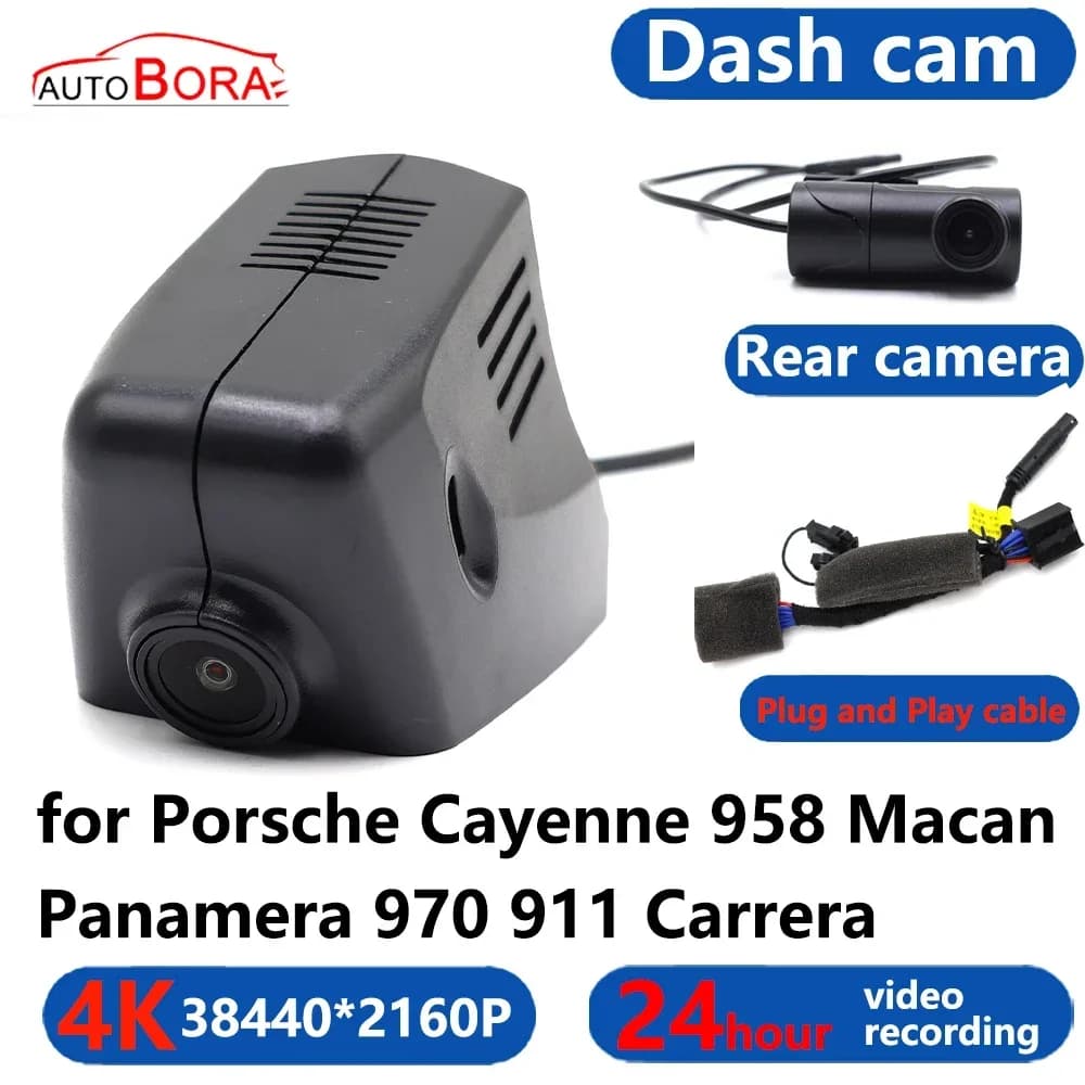 AutoBora 4K Wifi 3840*2160 DVR for Car Dash Cam 24 Hours Monitor for Porsche Cayenne 958 Macan Panamera 970 911 Carrera