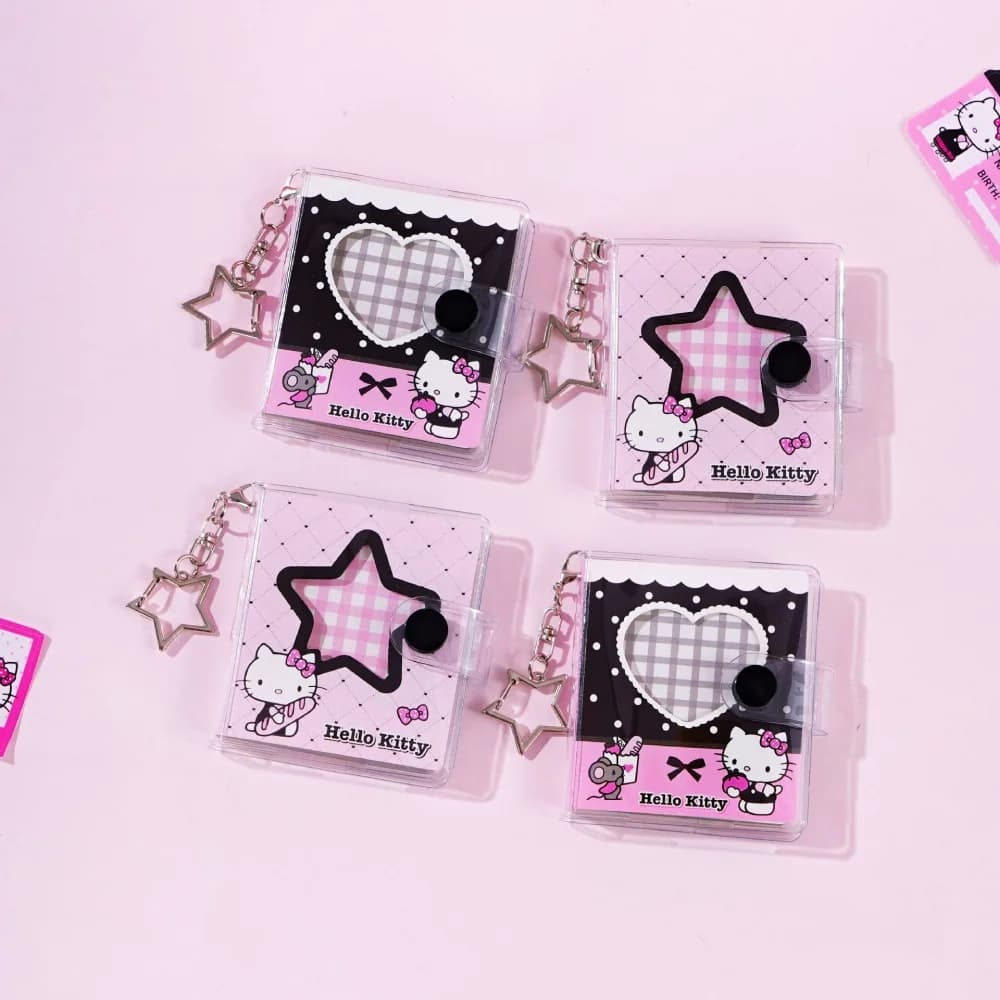 Mini taccuino originale Sanrio Hello Kitty, agenda tascabile portatile, diario, album per ritagli, con gancio, articoli di cancelleria per l'apprendimento, regali