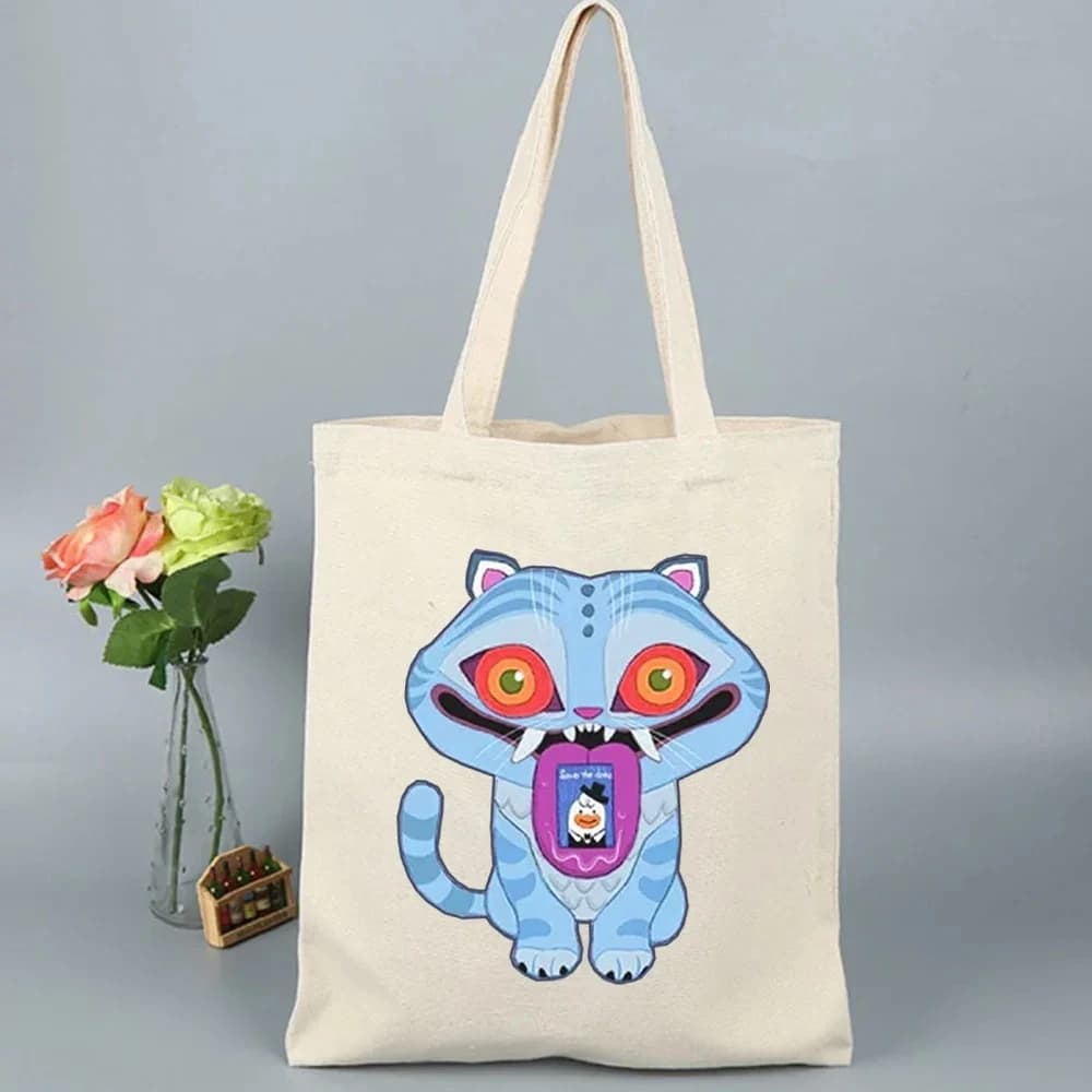 Popolare Anime K-Pop Devil Hunter Tiger Borsa di tela Shopping Y2k Shopping Borsa per la spesa in polvere