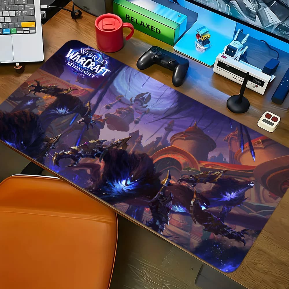 Tappetino per Mouse World of W-Warcraft Midnight, Antiscivolo, Spesso, Grande, con Bordo Cucito, per Ufficio, Studenti e Gaming