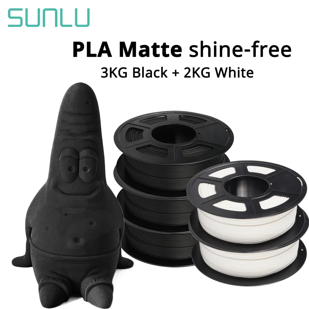 SUNLU 5KG PLA Filamento Opaco Texture Smerigliata Superficie Stampata Senza Lucente 1,75MM Inodore Senza Bolle Non Tossico Arrangito Pienamente