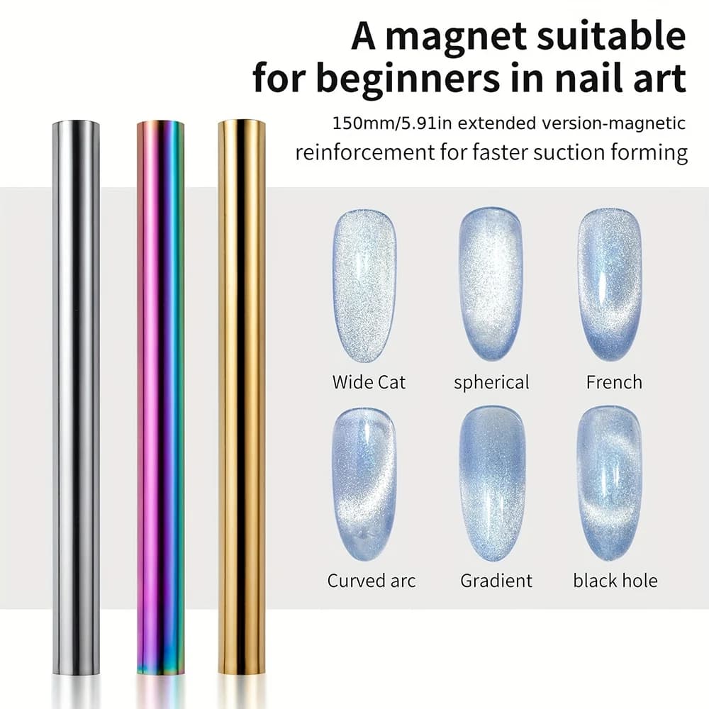 Strumento Magnetico Effetto Occhio di Gatto per Nail Art, Gel Speciale Effetto Velluto 5D, Penna Magnetica Professionale per Manicure e Design Fai-da-Te