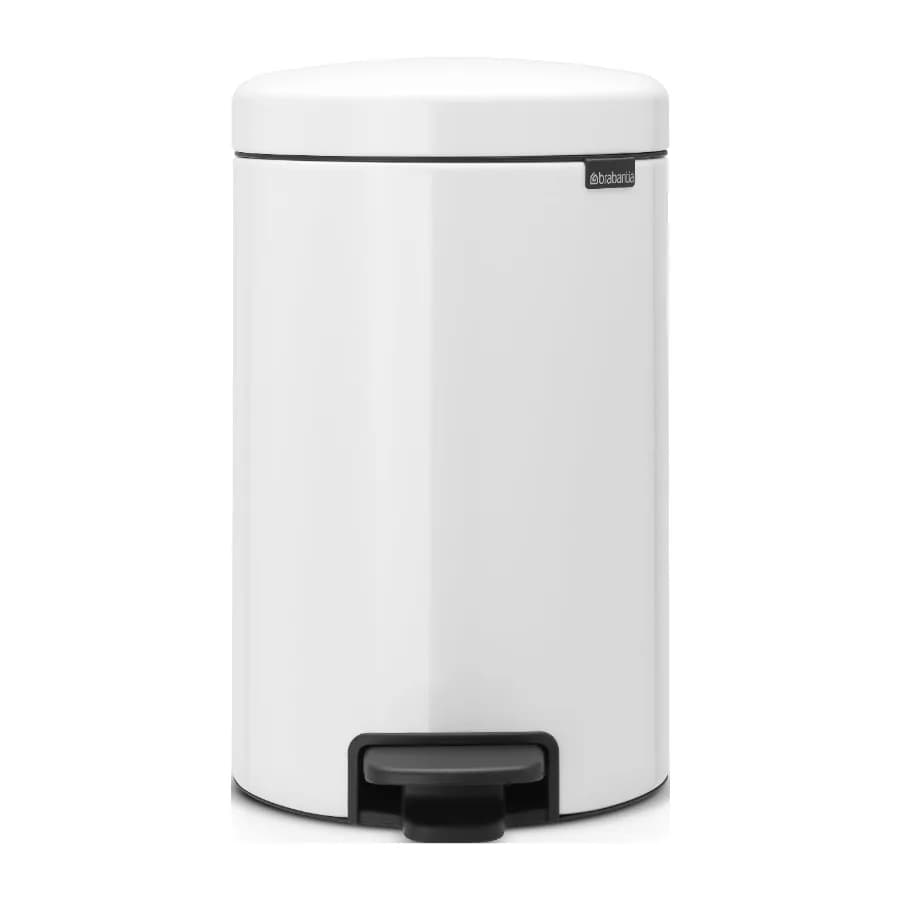 Cestino per Rifiuti Compatto da 3,2 Galloni/12L Bianco con Design Moderno per Cucina, Bagno, Ufficio e Camera da Letto, Ideale per Piccoli Spazi, Facile da Usare