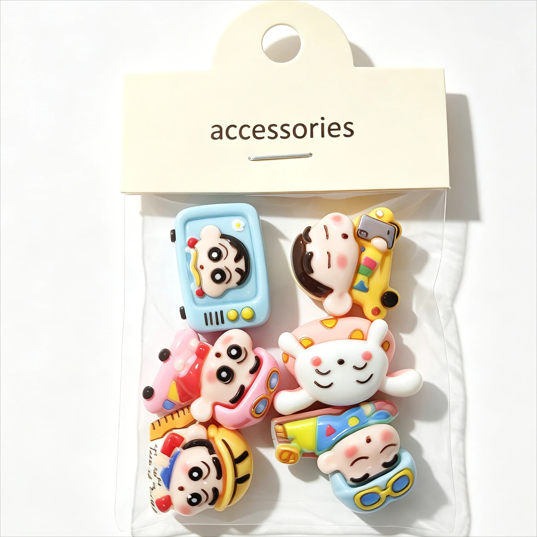 Kawaii Crayon Shin-chan Resin Accessories Decorative doll Anime Cartoon Water Cup Card Decoration DIY Phone Case Glue Gifts