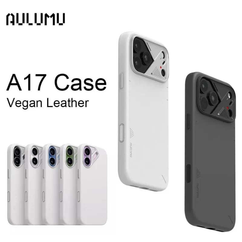 AULUMU A17 Custodia per iPhone in Pelle Vegana con Alette di Raffreddamento Compatibile con MagSafe, Cover Protettiva Magnetica