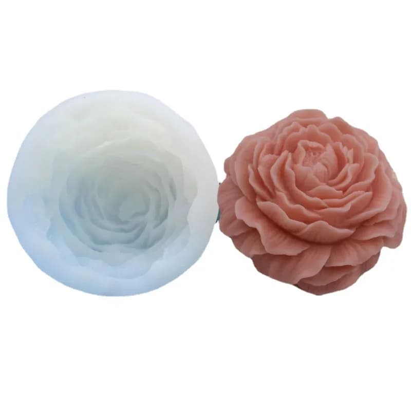 Grande peonia candela in silicone stampo fatto a mano fiore pianta sapone gesso artigianato stampo per colata fai da te decorazione torta al cioccolato strumento di cottura