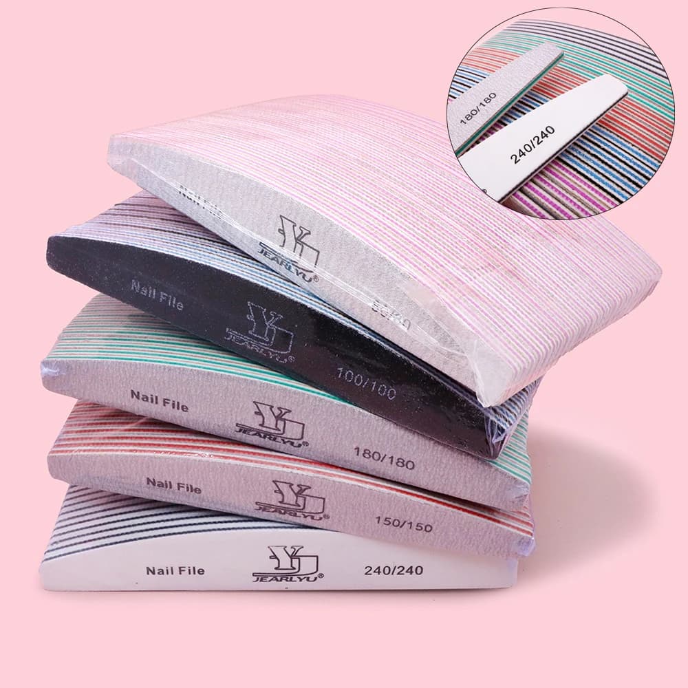 5/25 Pz/Lot Nail File Mixing Color 80/100/150/180/240 Professional Grana Vetrate Paper Cute Removal Buffer Lime Tool Set for Manicure