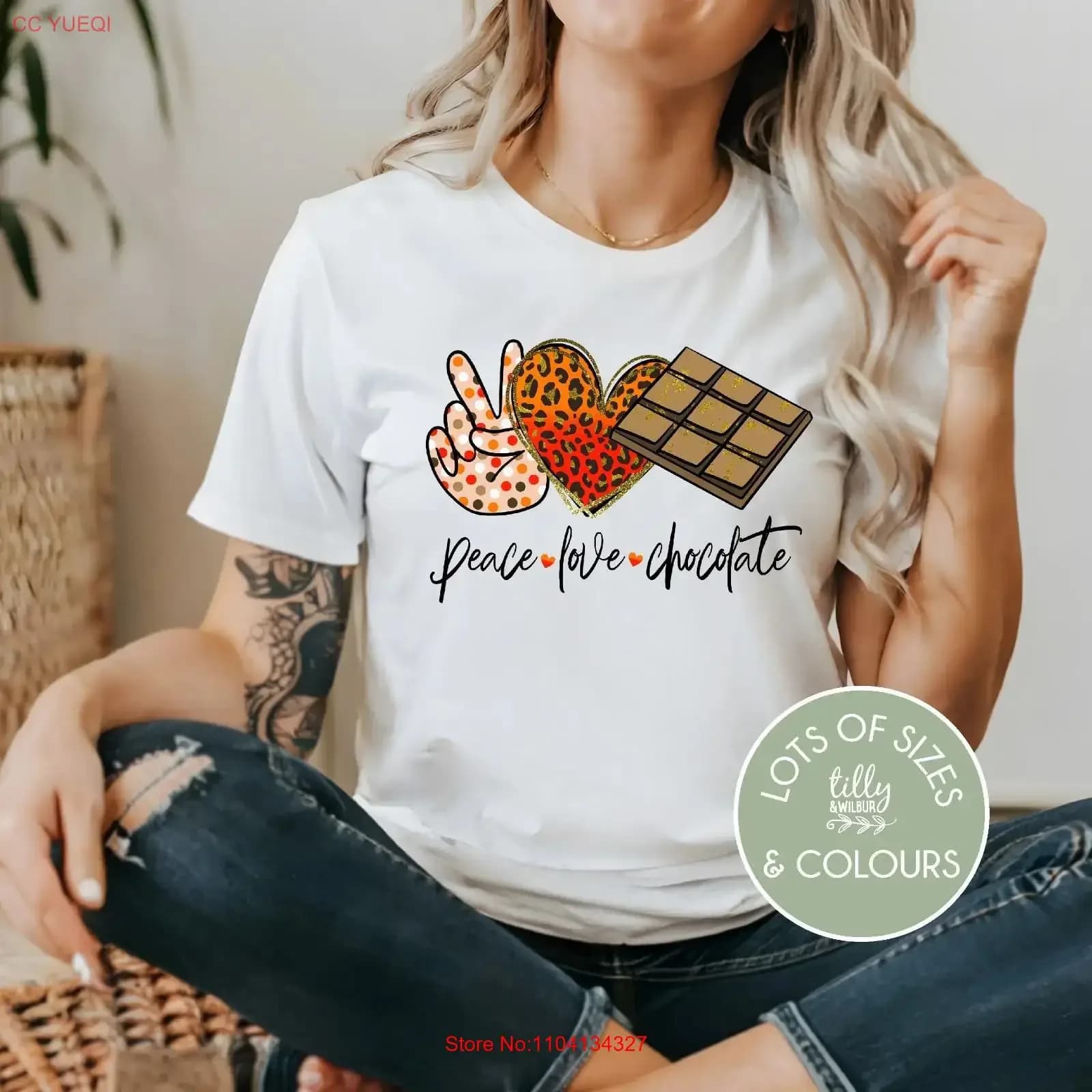 Maglietta Peace Love Chocolate, divertente, da donna, per amanti, top vintage, lavato, comodo, streetwear, abbigliamento firmato, alla moda, traspirante