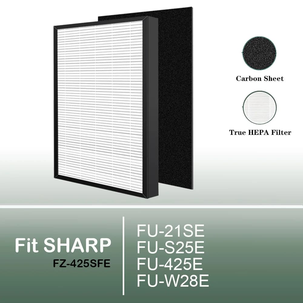 FZ-425SFE Filtro Hepa di ricambio e filtro in cotone al carbonio per purificatore d'aria Sharp FU-21SE FU-S25E FU-425E FU-W28E
