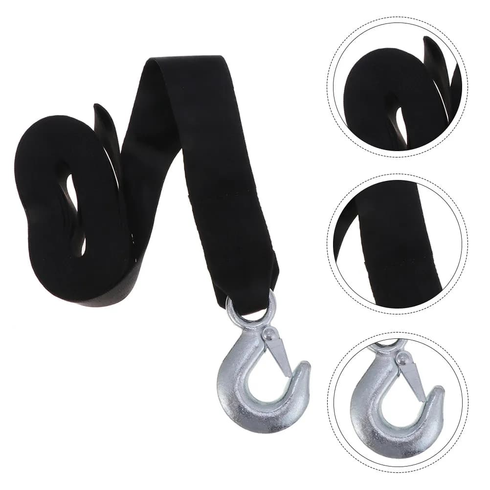 Trailer Winch Strap Polyester Steel Rope Hook Emergency Safety Tow Pulling Rope for Truck Marine Towing
