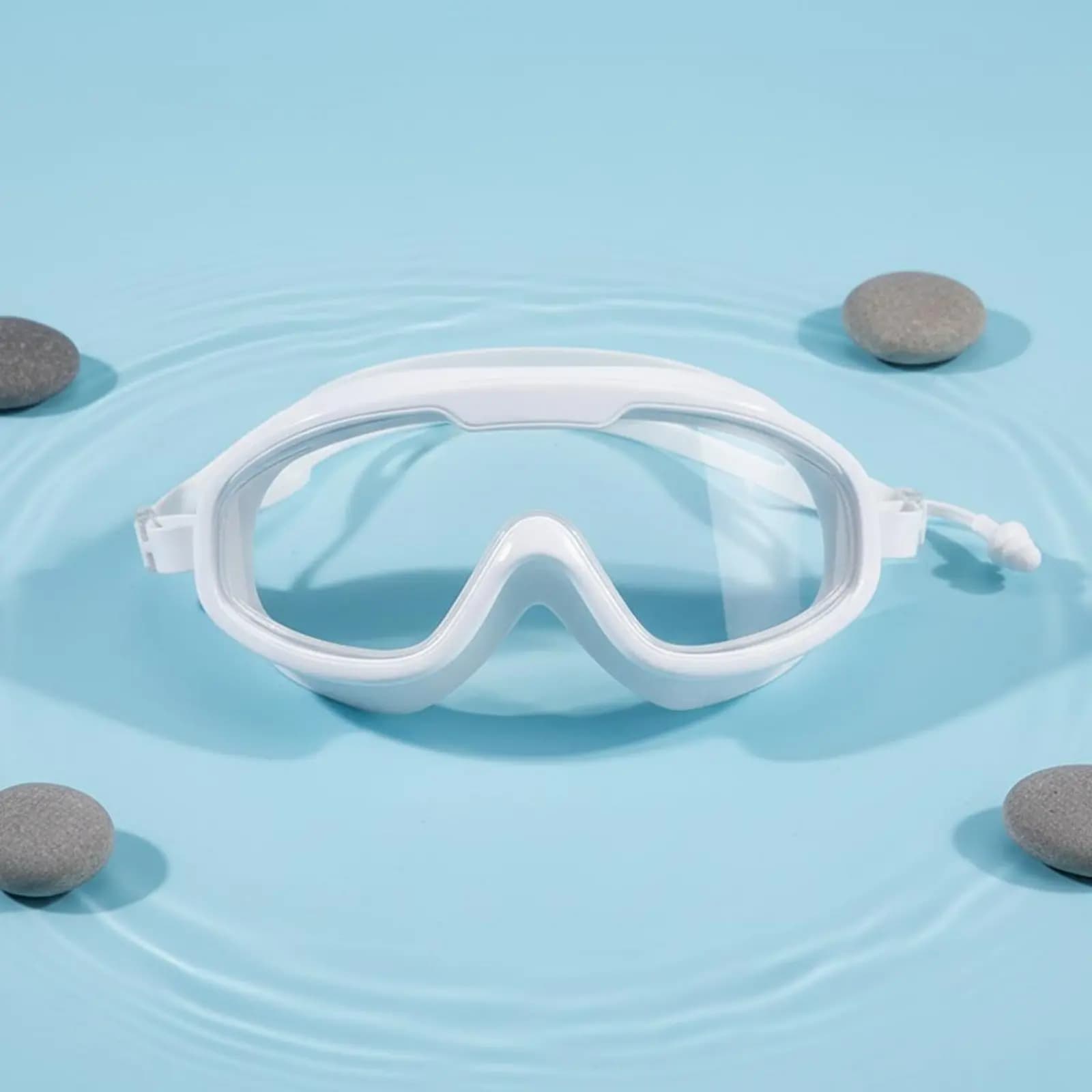 Occhialini da Nuoto con Tappi per le Orecchie, Impermeabili, Facili da Regolare, Regolazione Rapida per Adulti