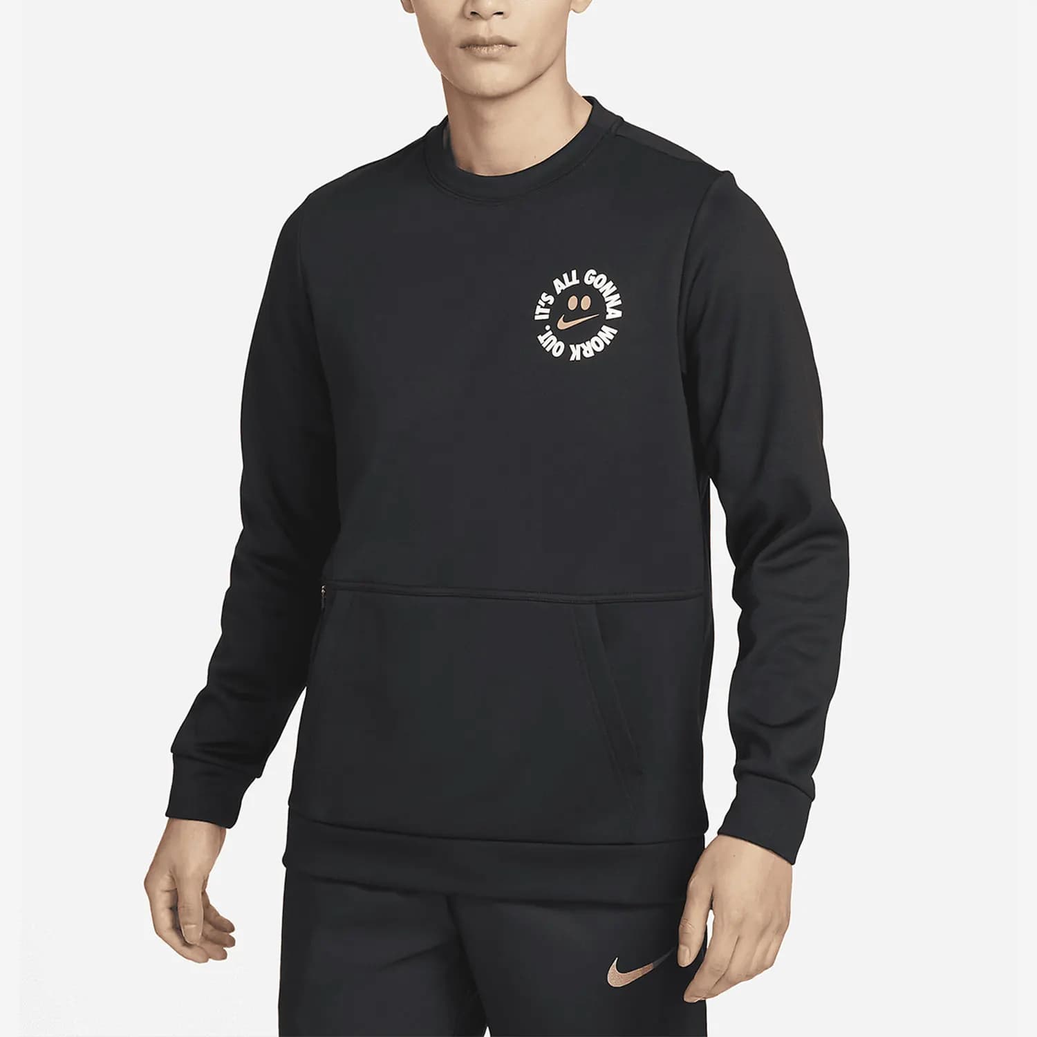 Felpa con cappuccio da allenamento a maniche lunghe da uomo Nike Therma-FIT originale FD4808-010