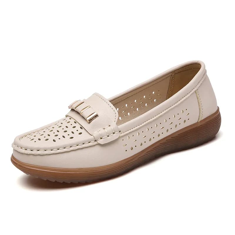 Scarpe da donna in pelle di vacchetta al 100%, scarpe sportive casual piatte, leggere e comode, mocassini di grandi dimensioni, sneakers casual da donna