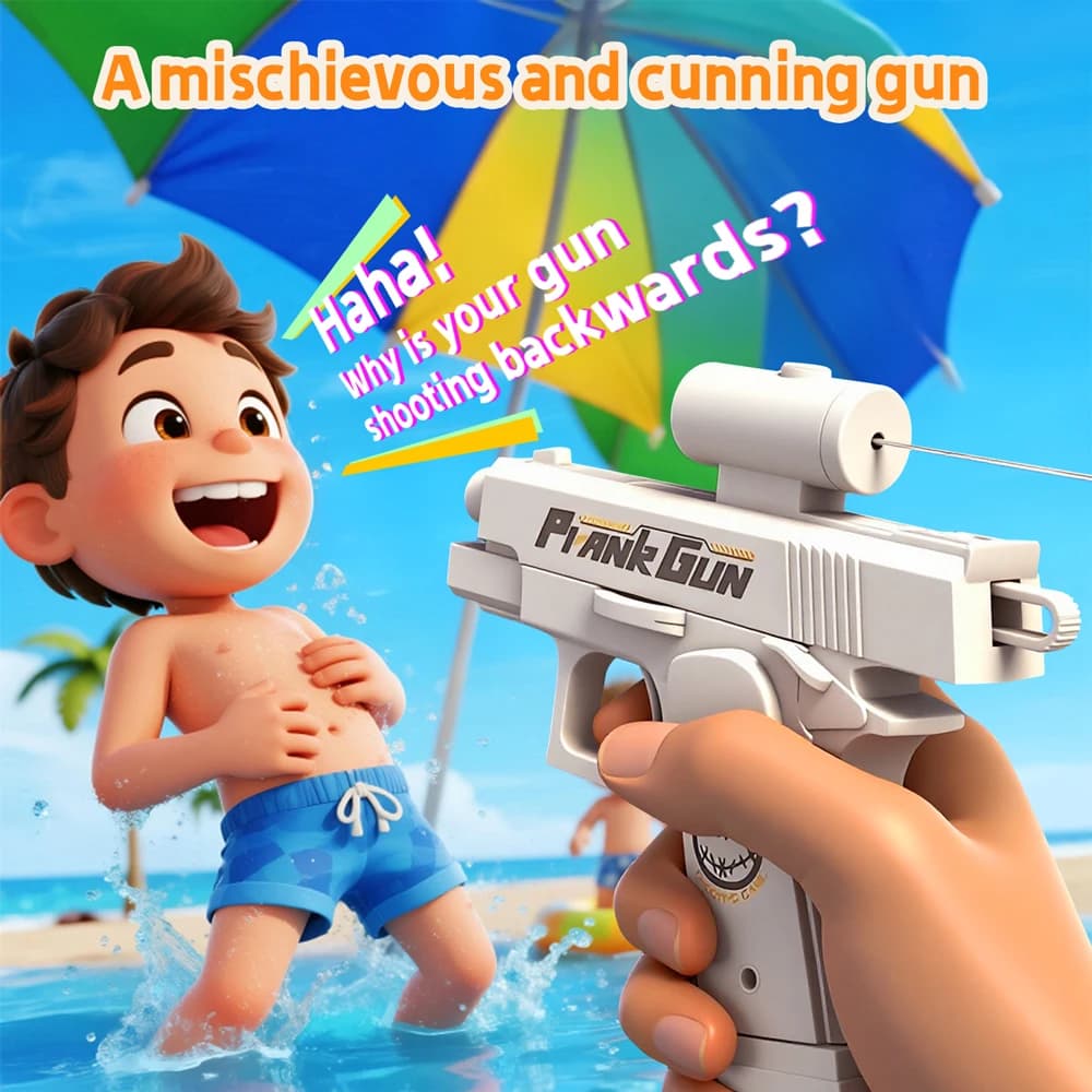 Pistola ad Acqua Portatile Mini Bidirezionale per Scherzi, Giocattolo Spruzzatore per Bambini e Adulti, Ideale per Giochi Estivi in Piscina e in Spiaggia, Regalo Antistress