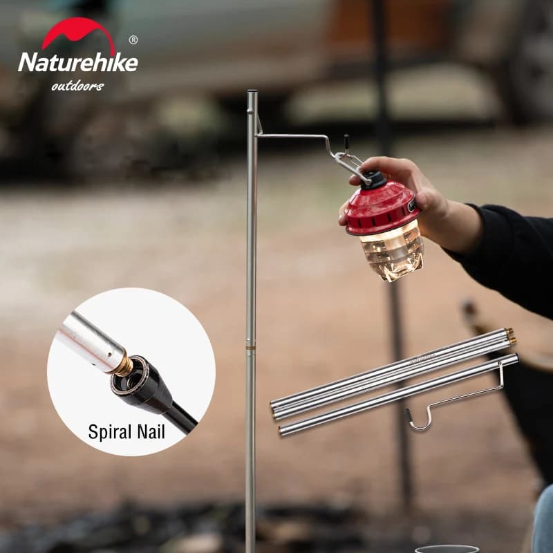 Supporto per lanterna Naturehike supporto per lampada da viaggio per esterni tenda pieghevole palo per lampada appendiabiti attrezzatura da campeggio portatile supporto per lanterna