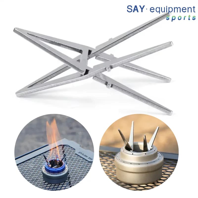 Support for Outdoor Camping Alcohol Cooking Stainless Steel Detachable Brace Portable Creative Camping Camping Accessories