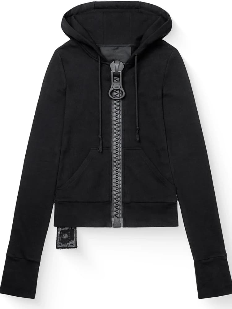 Y2K Large Zipper Color-Block Slimming Hoodie Casual Solid Color INS Street Trend Top Wholesale Personalized
