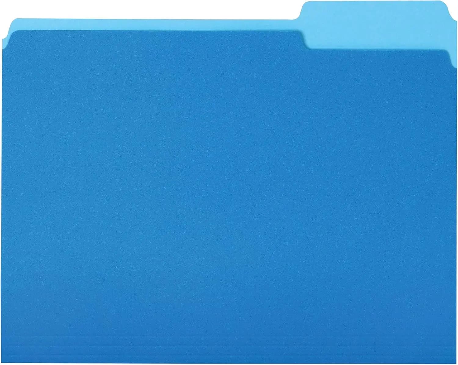 Cartelle Portadocumenti Blu per Organizzazione, Formato Lettera, Linguetta a 1/3, Robuste con Linguette per Archiviazione, Confezione da 36