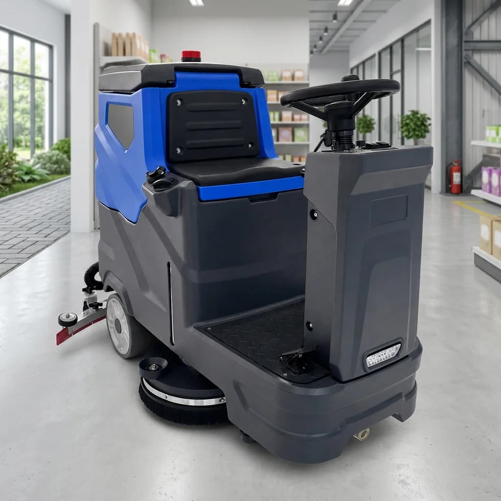 Zoyon ZY-700S Dual Brush Ride on Floor Scrubber 3600㎡/h Commercial Industrial Floor Cleaning Machine