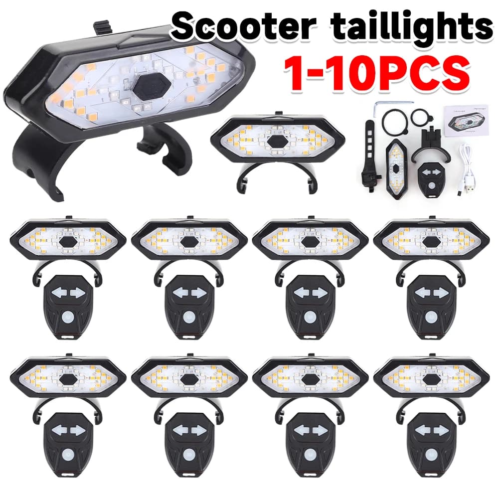 Fanali posteriori per scooter Telecomando wireless intelligente Indicatore di direzione Luce di sicurezza Micro USB ricaricabile impermeabile per M365 Pro 2 MI 4