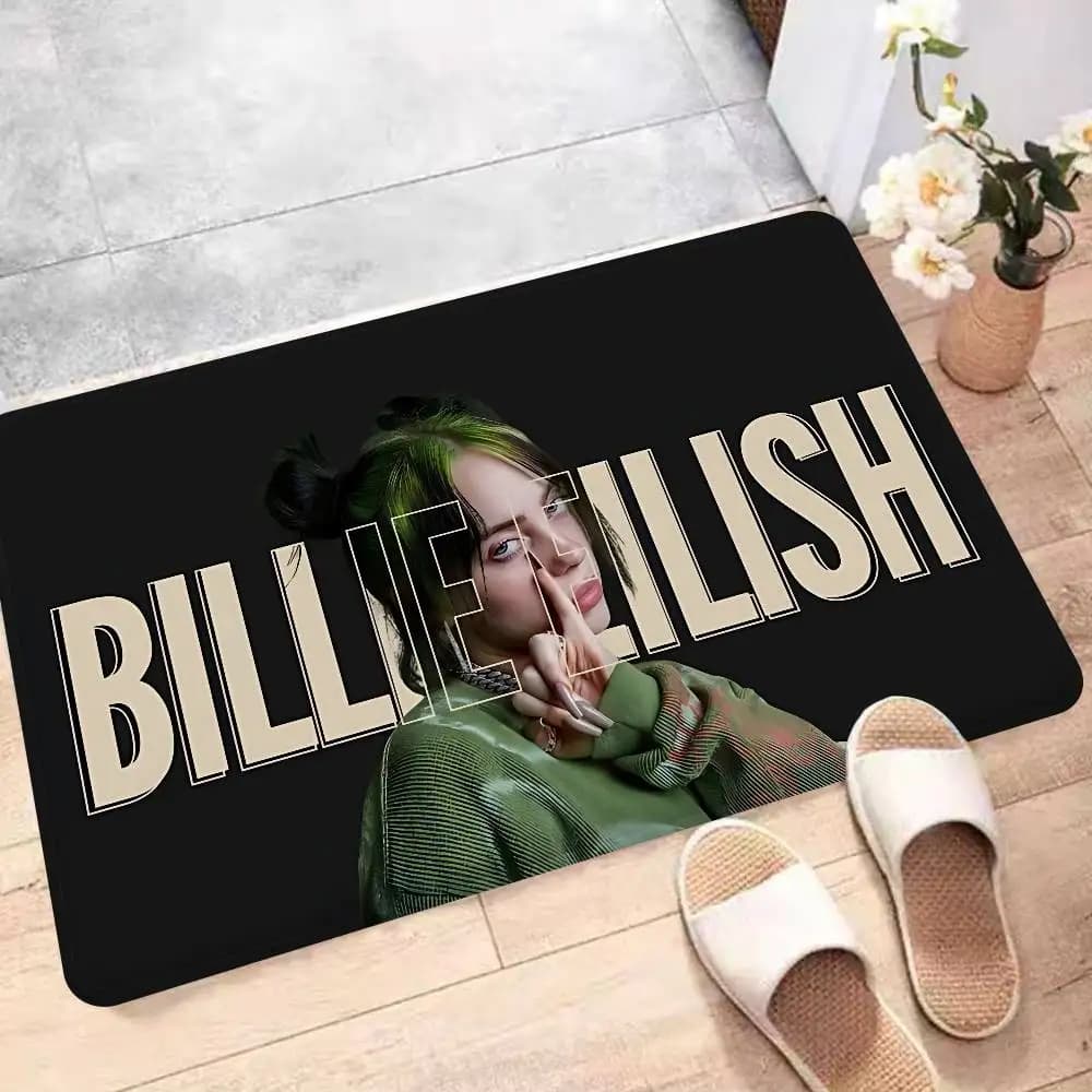 Tappeto da bagno antiscivolo B-BillieS Singer E-EilishS, tappetino assorbente a striscia lunga, tappeto per camera da letto, zerbino di benvenuto