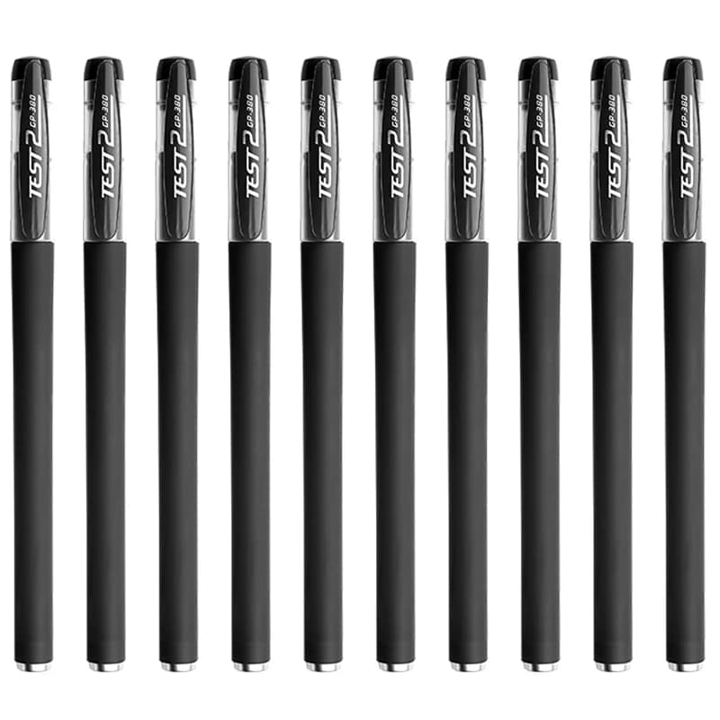 10 pz/lotto 0.5mm Penne Gel Fine Inchiostro Nero Finanza Penne Ago per la Scrittura Materiale Scolastico Per Ufficio Linea Sottile Penna di Cancelleria Scolastica