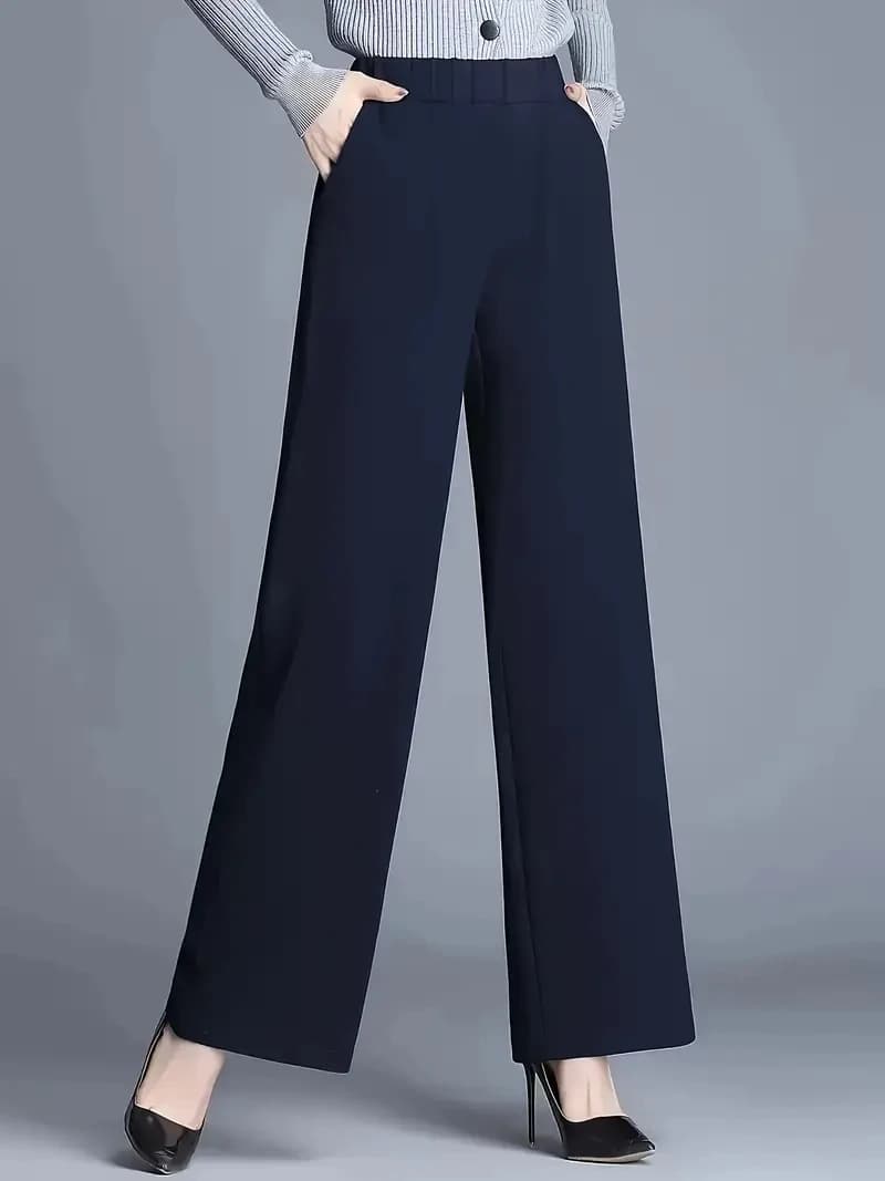 Pantaloni Classici a Gamba Dritta per Donne, Comodi Pantaloni da Lavoro Professionali per Ufficio