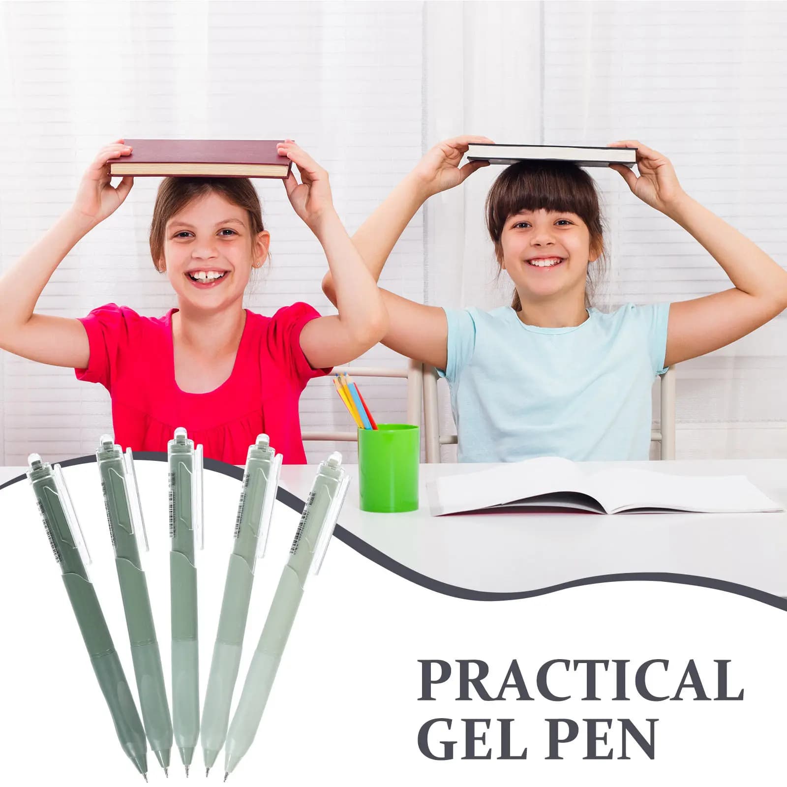 5Pcs Press Gel Pen Simple Type Student Smooth Writing Tools School Office Supplies Gel Pen Writing Tools School Supplies